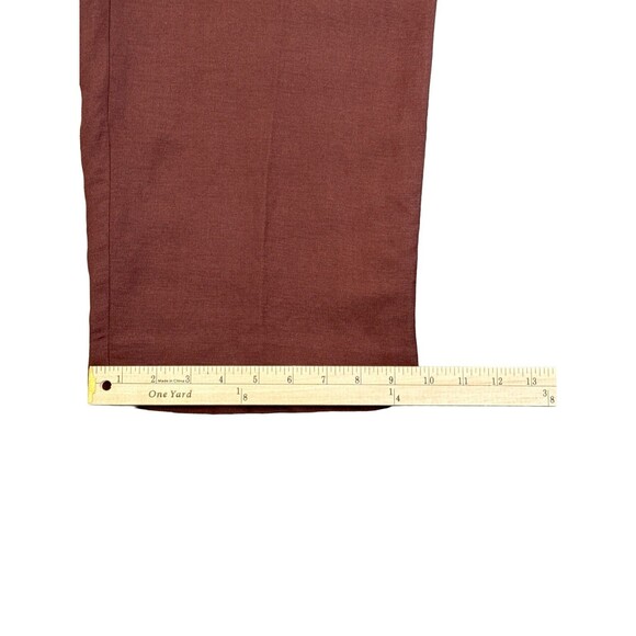 Coldwater Creek Women’s Plus W18 Linen Blend Pants Brown Straight Leg High Rise - Picture 7 of 8